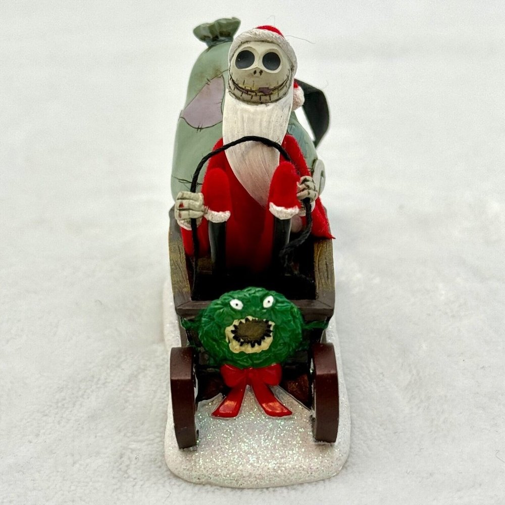 Disney Nightmare Before Christmas Jack Skellington in Sleigh 4" Ceramic Ornament